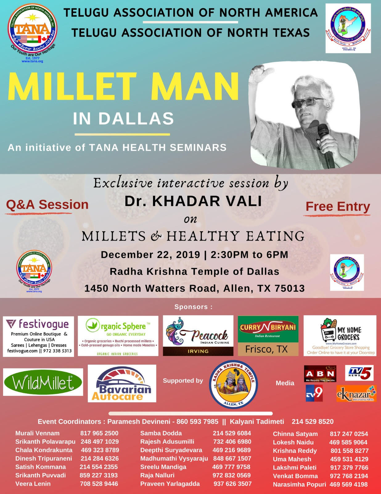 Millet Man in Dallas An Interactive Session by Dr. Khadar Vali on